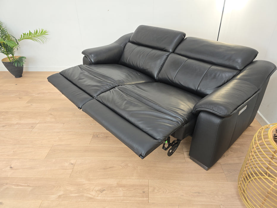 Carrera 2 Seater Sofa - Leather - Jet Black