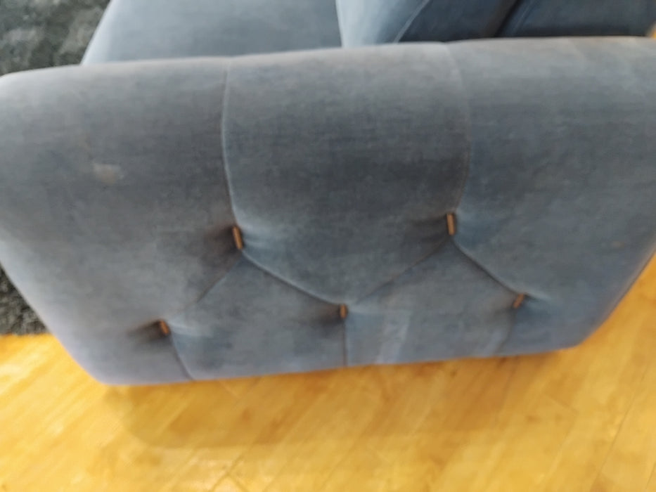 Sofology Kingsbridge Fabric 2.5 Seater Power Recliner/Headrest in Relaxed Chenille Denim