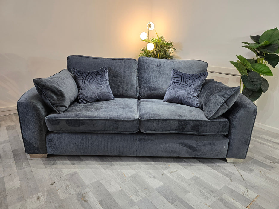 Odette 3 Seater Fabric Sofa Adele Midnight/Orca Midnight Mix — The