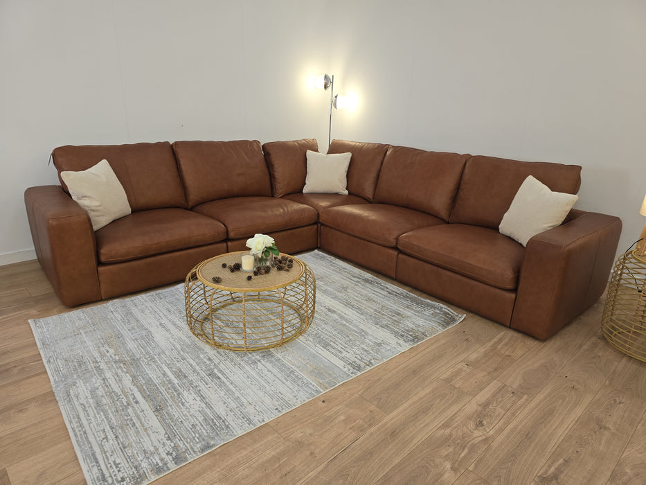 Retreat Corner Sofa - Leather - Tan Mix