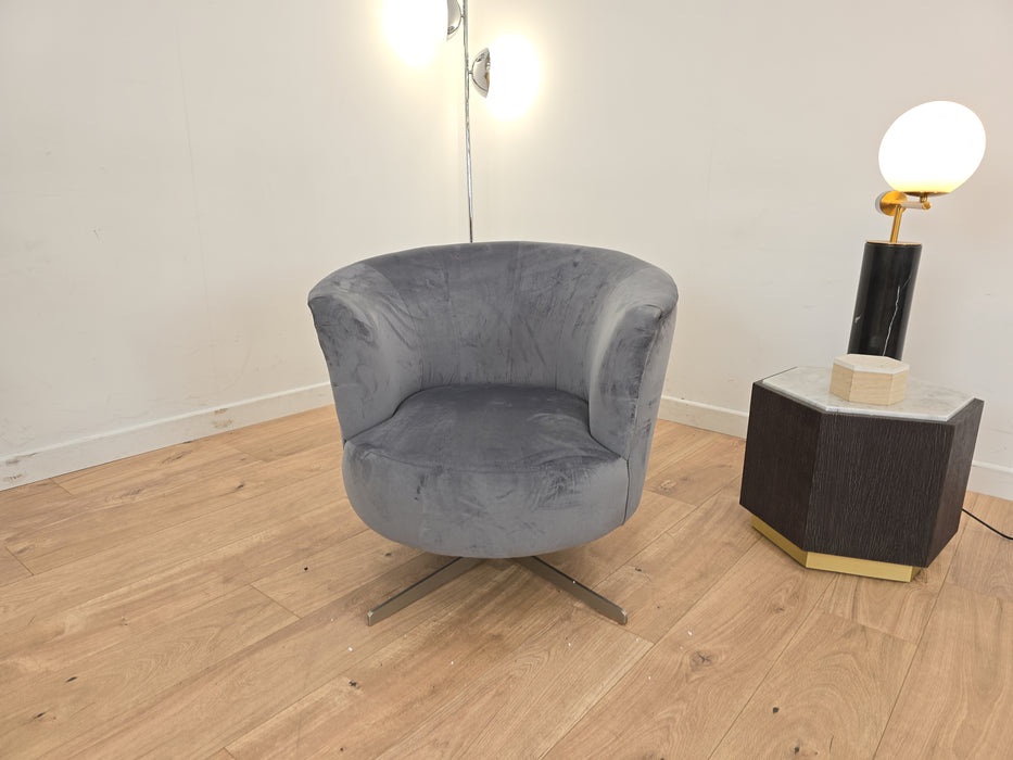 Islington  - Fabric Swivel Chair - Sleek Grey