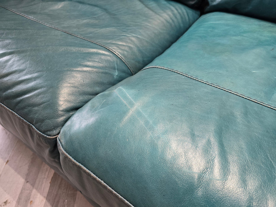 Cordelia 2 Seater - Leather Sofa - Indiana Teal