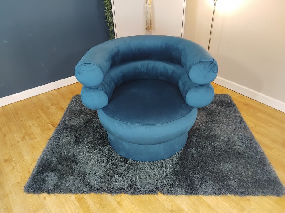 Sofology The Fitzrovia Fabric Accent Chair in Matt Velvet Navy Without Trim