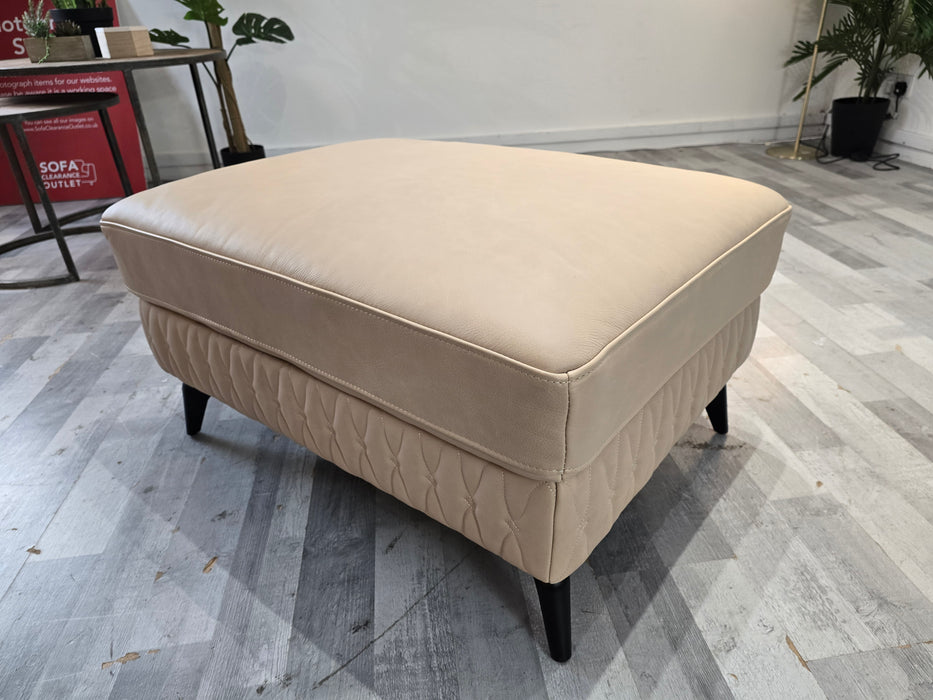 Muse Designer Footstool - Relaxed Matt Leather Fawn