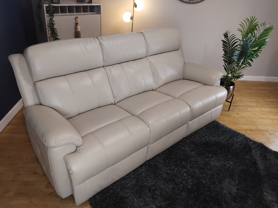 Sofology Gracie Leather 3 Seater in Trusty Sheen Bone China