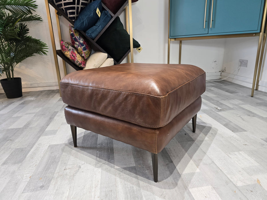 Cordelia Footstool - Leather - Alaska Whiskey