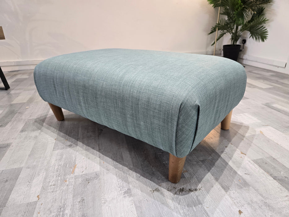 Hetty Designer Footstool - Fabric - Linoso Duck Egg