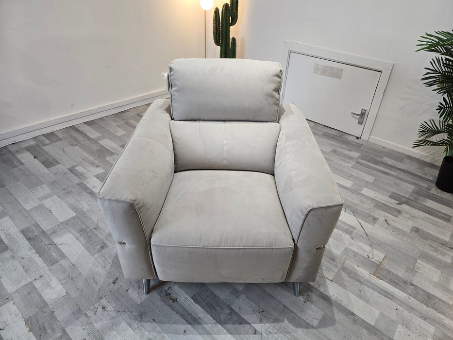 Dakota 1 Seat - Leather Power Reclining Chair - Toronto Grey