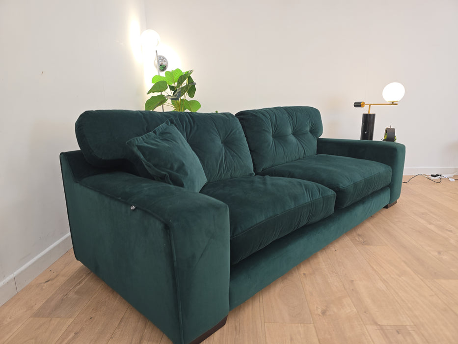 Lincoln 4 Seater Sofa  - Fabric - Bottle Green