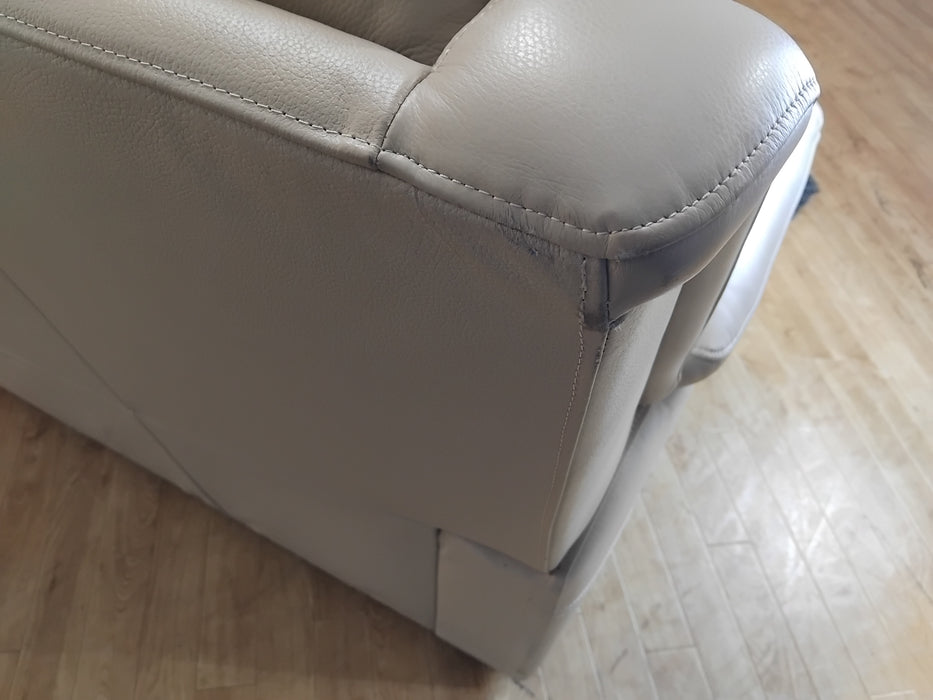 Sofology Gracie Leather 3 Seater in Trusty Sheen Bone China
