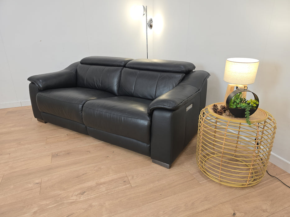 Carrera 2 Seater Sofa - Leather - Jet Black