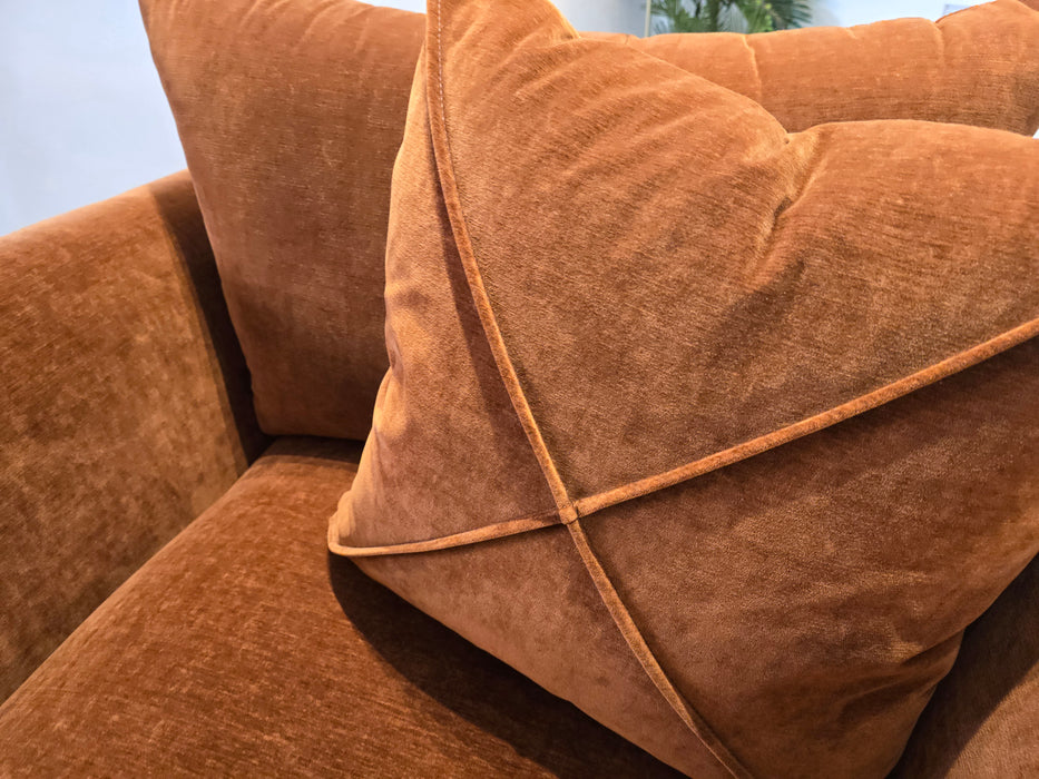 Hourglass Chair -  Vintage Velvet Rust/Stone Mix