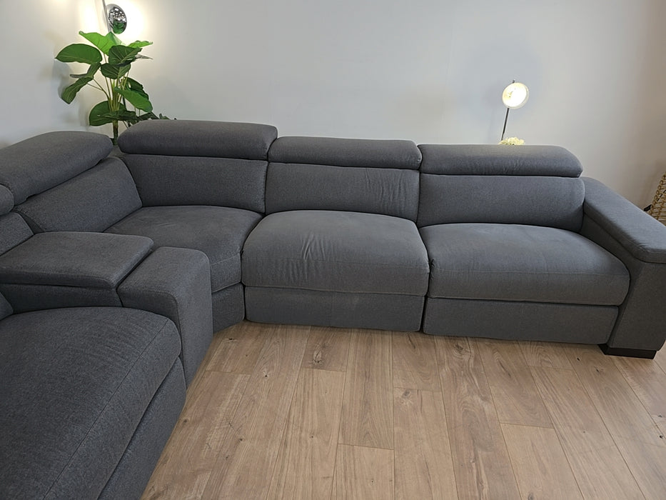 Hike 3 Corner 3 - Fabric Power Reclining Sofa- Charcoal