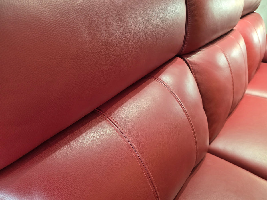 Gracie 3 Seater - Trusty Sheen Leather Cranberry - Power Recliner