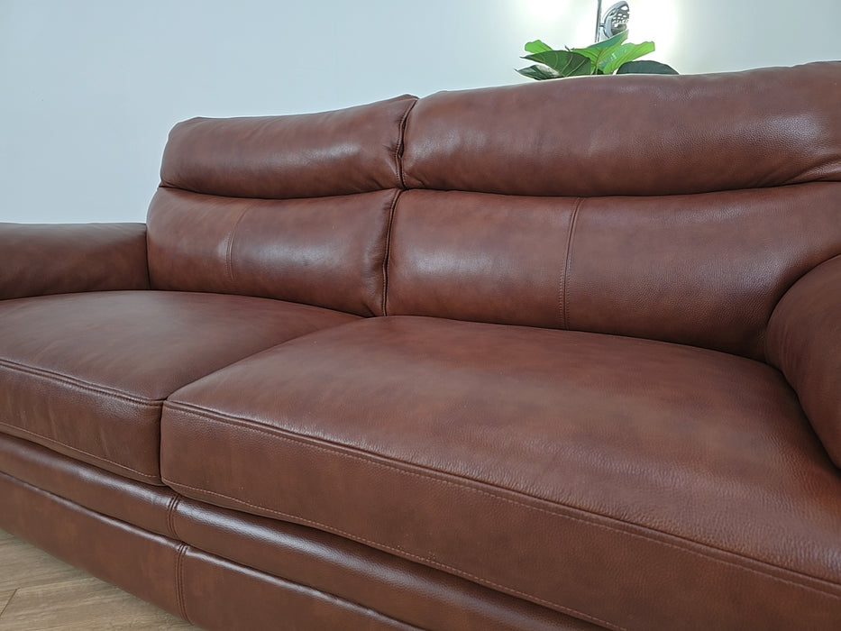 Sabin 3 Seater Sofa - Leather- Brown