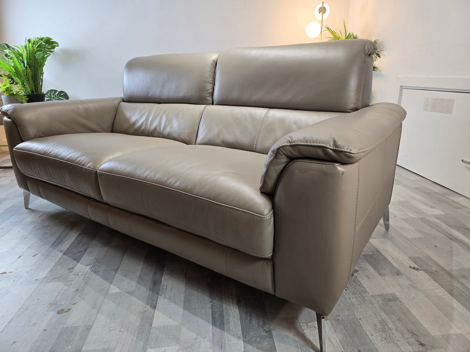 Illinois 3 Seater - Trusty Soft Sheen Leather Taupe