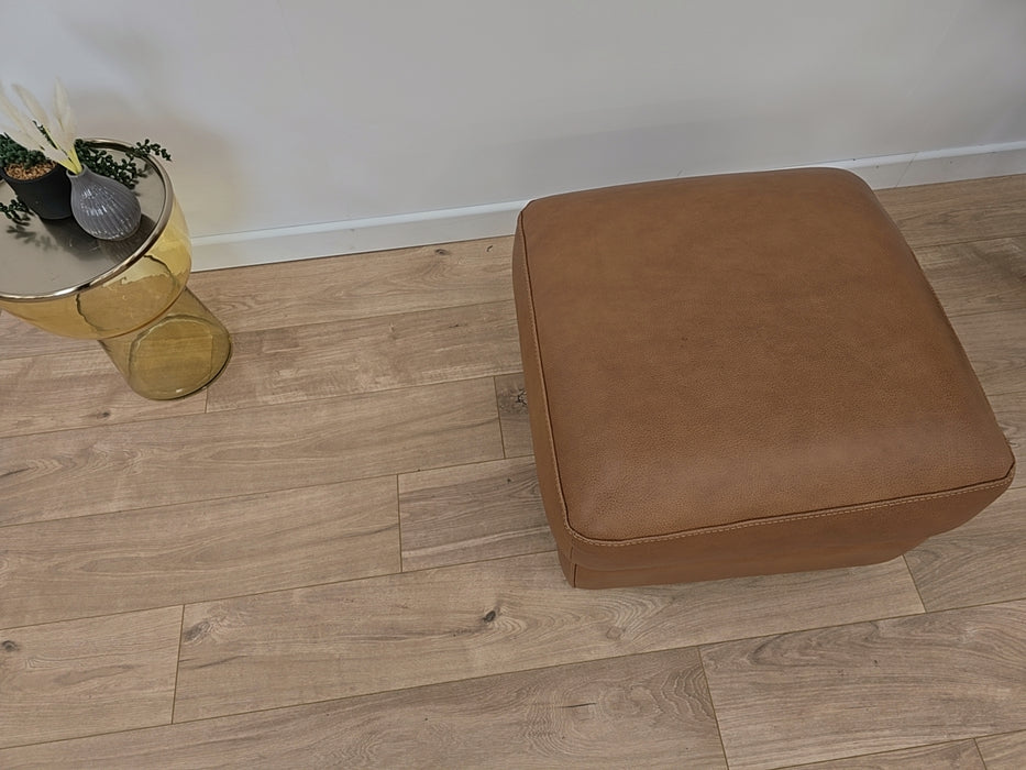 Santino - Leather Footstool  - Apollo Tan