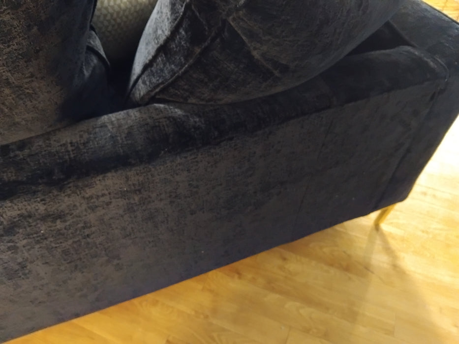 Sofology Rococo Fabric 3 Seater in Chunky Chenille Black Mix (WA2)