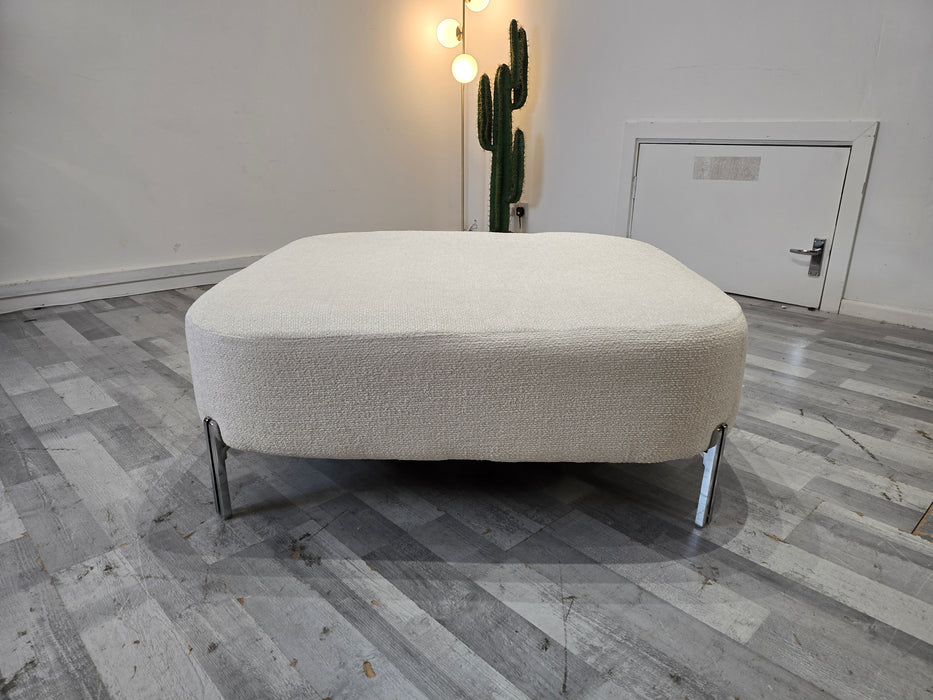 The Westwood Designer Footstool - Soft Boucle Ecru All Over