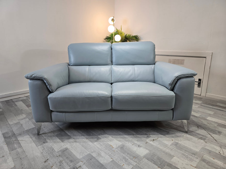 Illinois 2 Seater - Trusty Soft Sheen Leather Pearl Blue