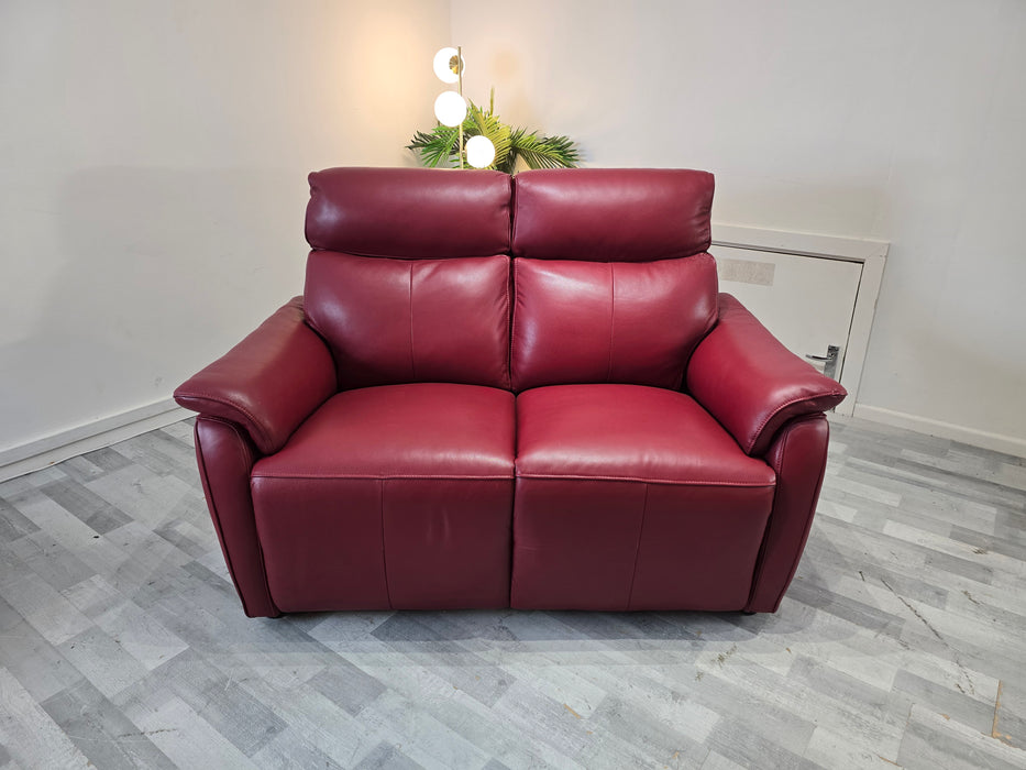 Parker 2 Seater - Trusty Sheen Leather Cranberry