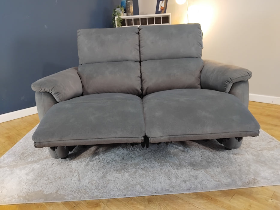 Sofology Ripley 2 Seater Power Recliner/Headrest with Heated Seat in Lifestyle Flecked Mineral Green