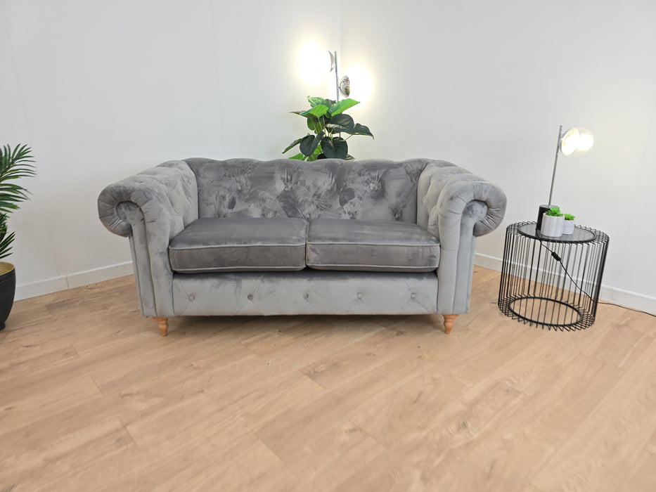 Stamford 2 Seater Sofa -  Fabric - Grey Velvet