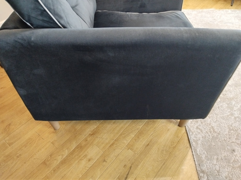 Sofology Cricket Fabric Chair in Charcoal Velvet Mix