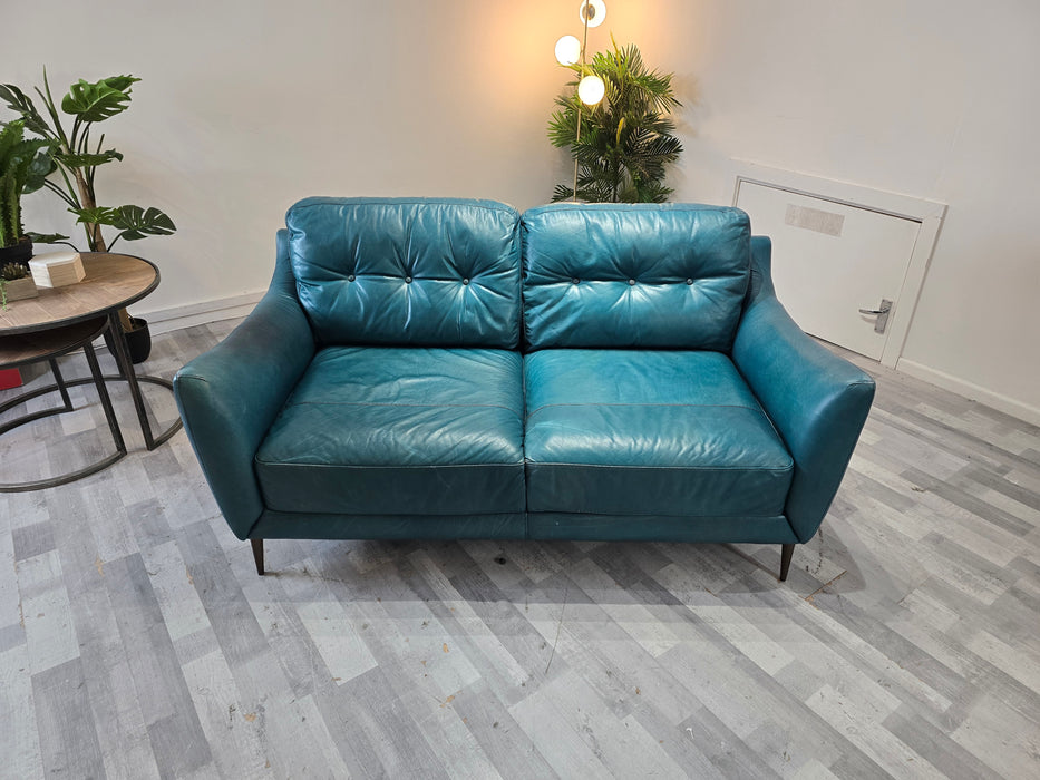 Cordelia 2 Seater - Leather Sofa - Indiana Teal