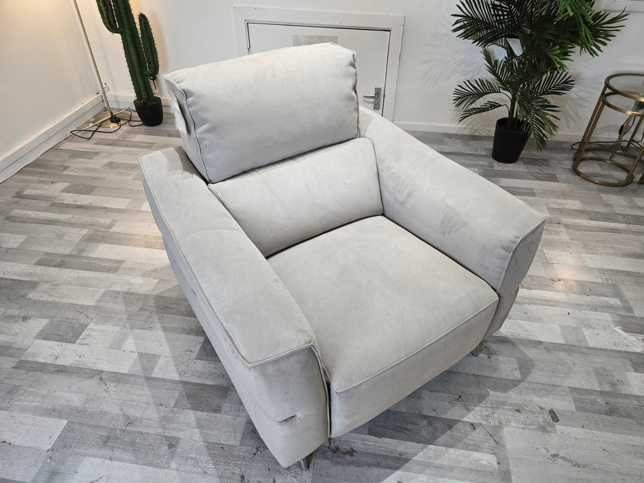 Dakota 1 Seat - Leather Power Reclining Chair - Toronto Grey