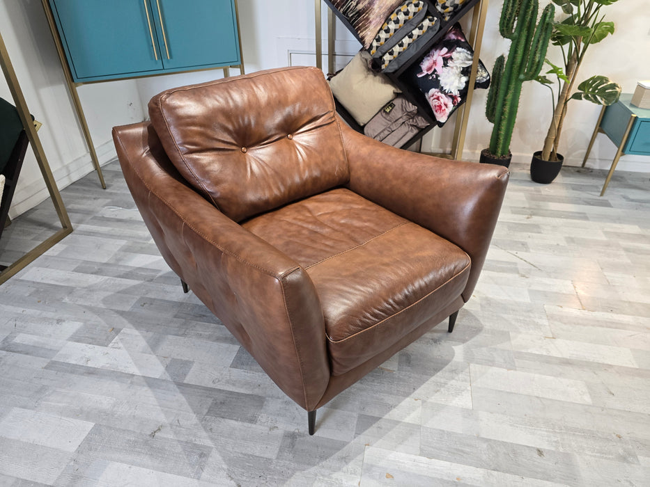 Cordelia 1 Seater - Leather Chair - Alaska Whiskey