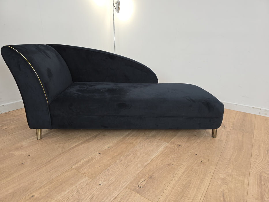 Shimmer Chaise - Fabric  - Plush Ebony Mix