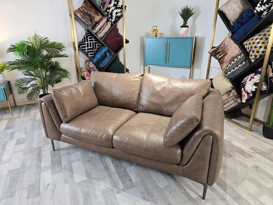 Rivoli 2 Seater - Leather Sofa - Verano Elephant