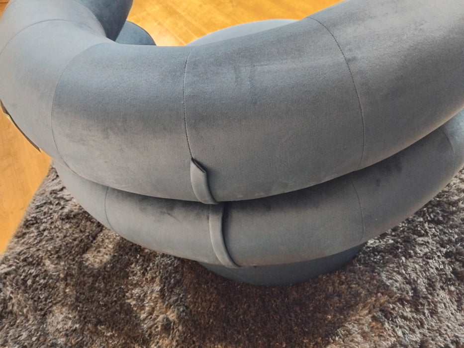 Sofology The Fitzrovia Fabric Accent Chair in Matt Velvet Navy Without Trim