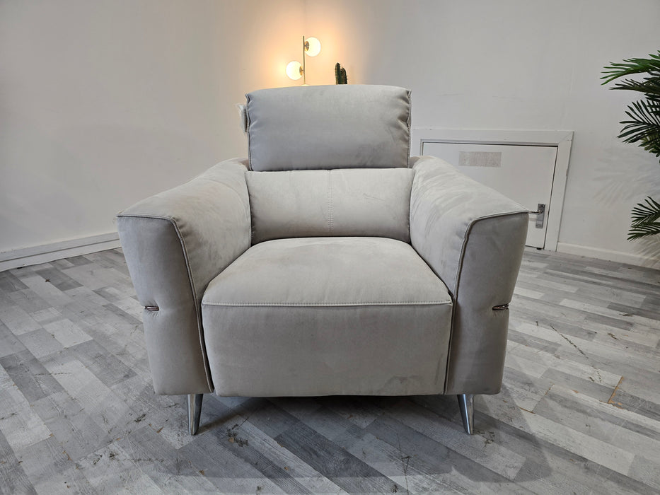 Dakota 1 Seat - Leather Power Reclining Chair - Toronto Grey