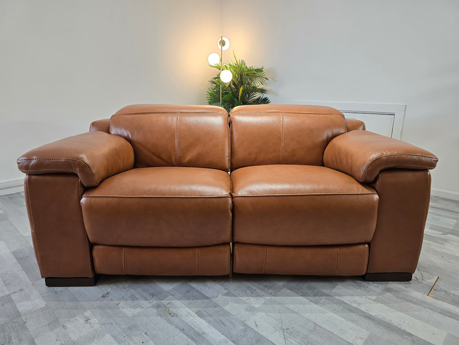 Laurence 2 Seater - Relaxed Embossed Leather Cognac