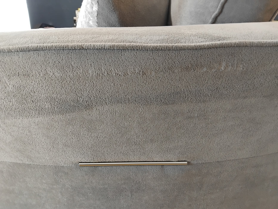 Sofology Reign Fabric 3 Seater in Luxe Sherpa Grey/Silver Mix