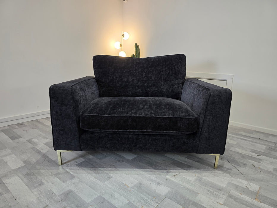 Rococo 1 Seater - Fabric Chair -  Verbier Black Mix