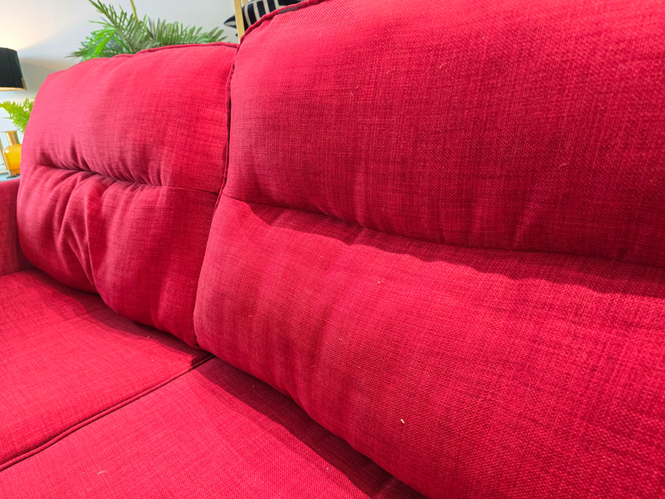 Hetty 3 Seater - Fabric Sofa - Linoso Red