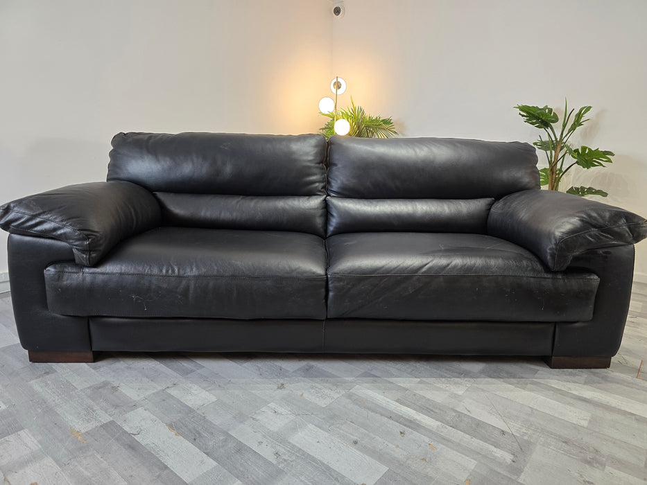 Santino 3 seater - Leather Sofa - Caruso Black