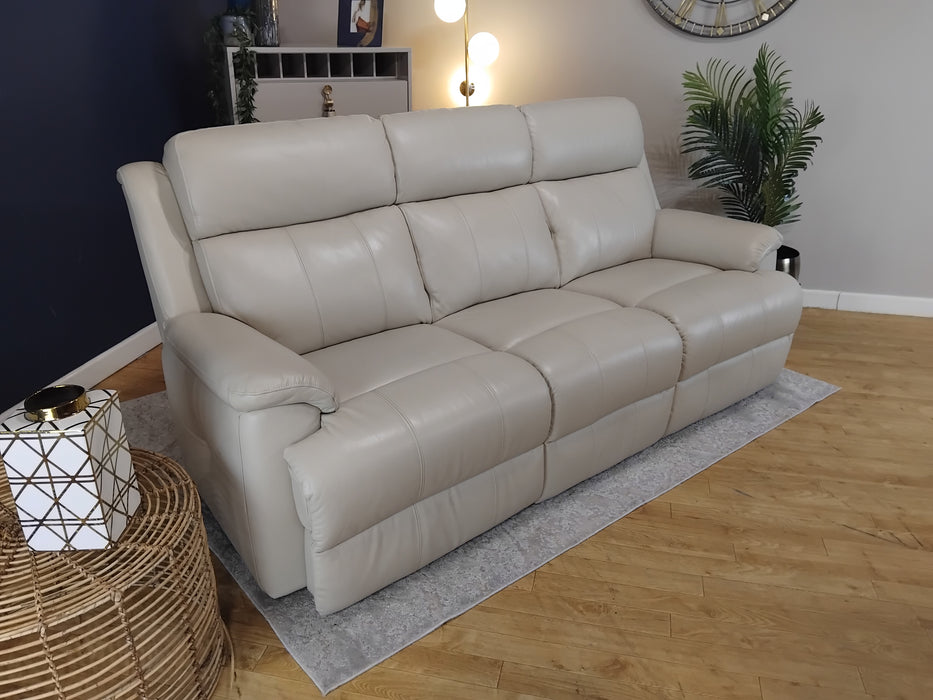 Sofology Gracie Leather 3 Seater in Trusty Sheen Bone China