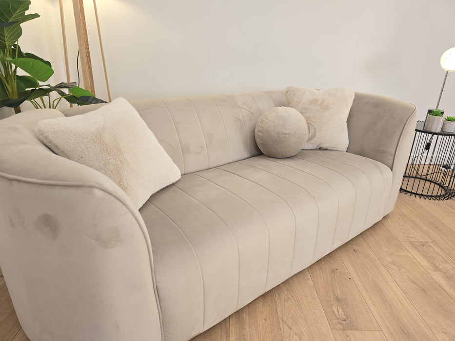 The Fitzrovia Fabric 3 Seater - Matt Velvet Stone