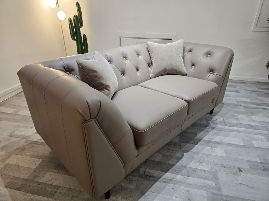 Bridgerton Leather 2 Seater - Trusty supple Taupe Grey