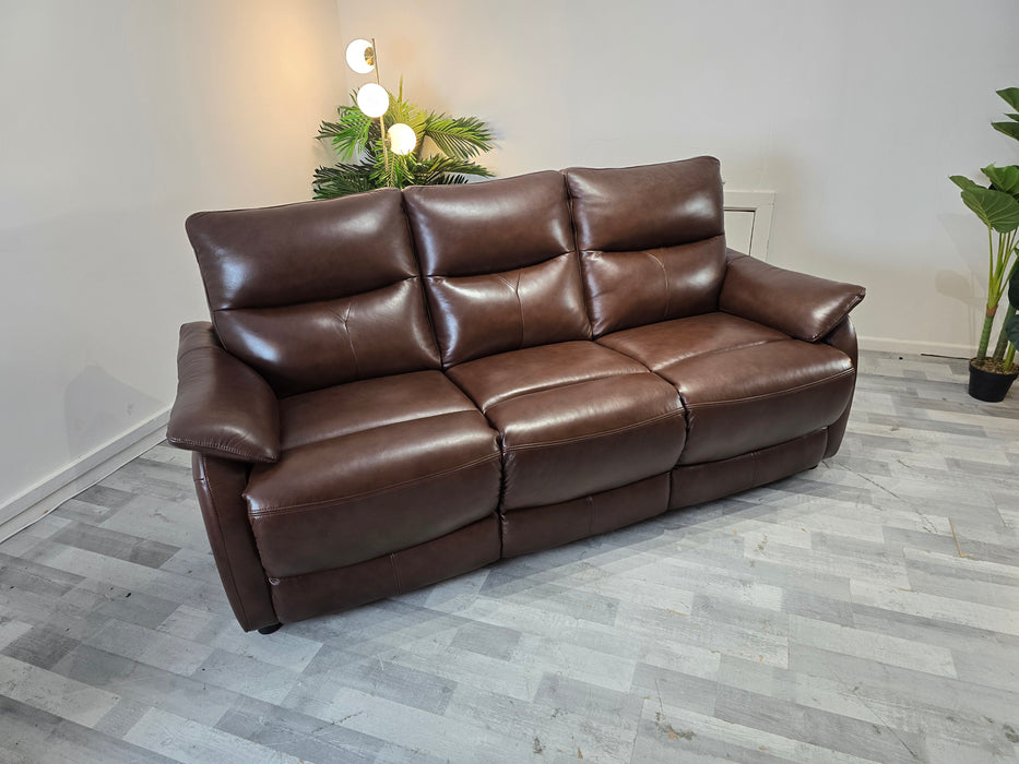 Albion 3 Seater - Trusty Sheen Leather Chocolate