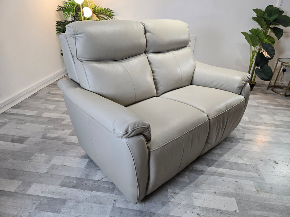 Parker 2 Seater - Leather Sofa - Lead Grey