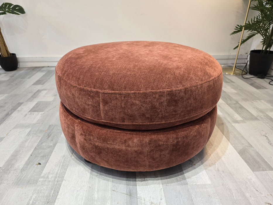 Nobu Footstool Designer - Fabric - Burnt Sienna