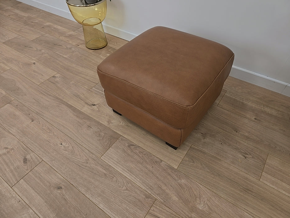 Santino - Leather Footstool  - Apollo Tan