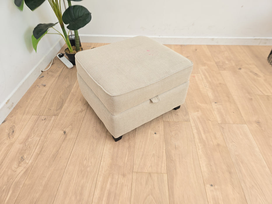 Nimbus Fabric Storage Footstool - Plain Stone All Over