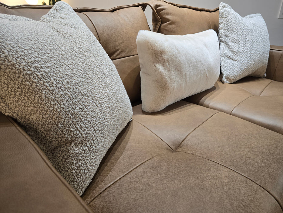 Artisan 3 Seater -Relaxed Natural Grain Leather Tan/Natural Mix