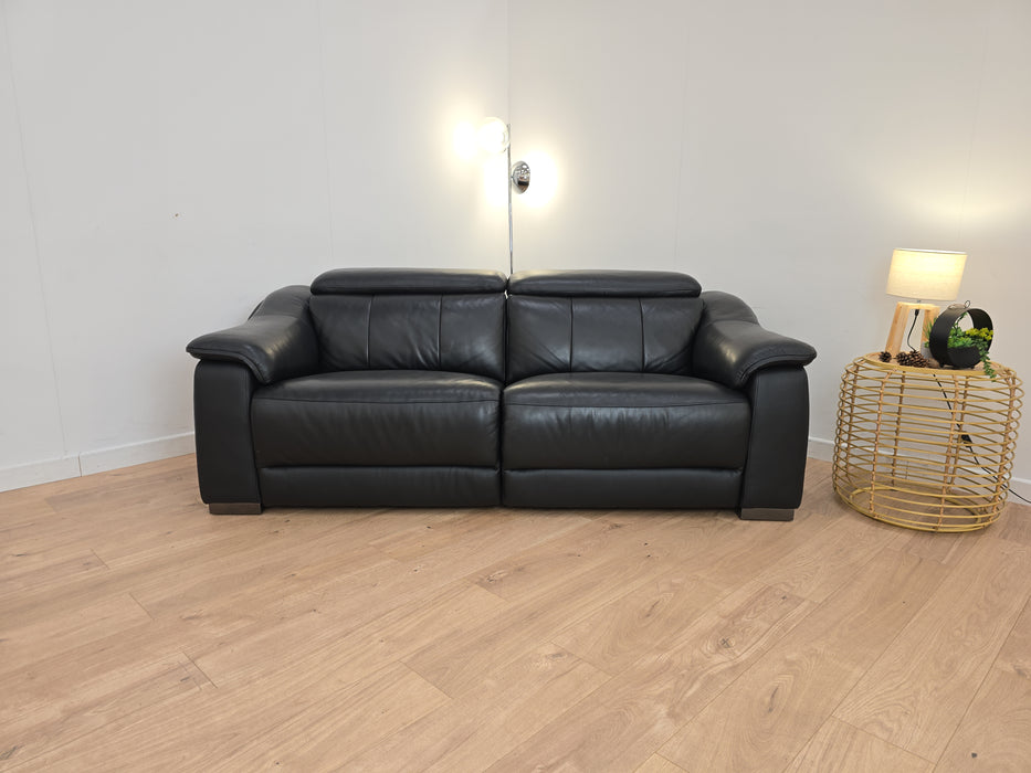 Carrera 2 Seater Sofa - Leather - Jet Black